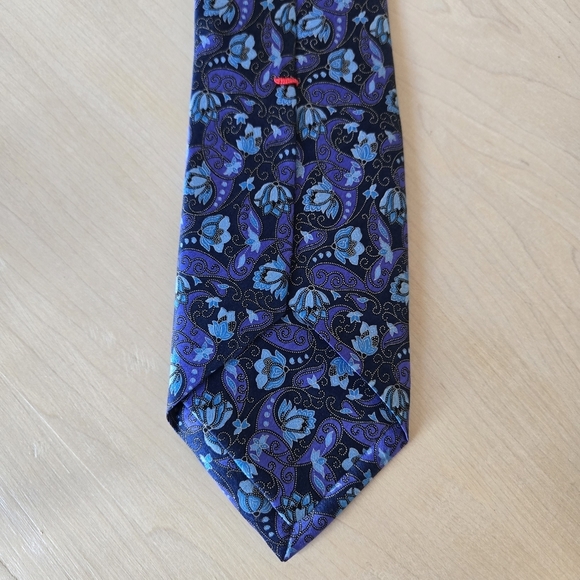 ZANETTI Made in Italy Elegant Blue Paisley Tie - Picture 6 of 7